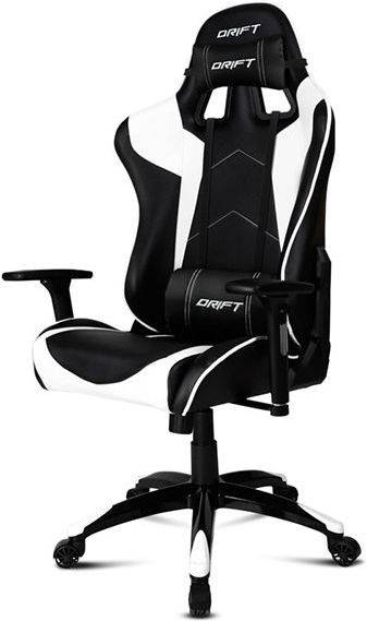 Silla Gaming DRIFT DR300 (Hasta 150 kg - Elevador a Gas Clase 4 - Negro y Blanco)