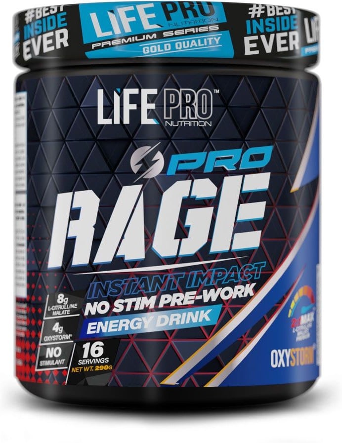 Life Pro Crossfit rage 290g caffeine free preentreno sin con oxystorm® estimulantes workout polvo energy drink suplemento alimentar nutrition lollipop