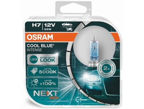 Juego de 2 Bombillas OSRAM H7 Cool Blue Intense®Next Gen HCB (4200K - Halogéno - 11 x 10 x 5 cm)