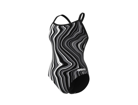 Bañador de Mujer para Natación ARENA Pieza Lightdrop Marbled Negro (40)