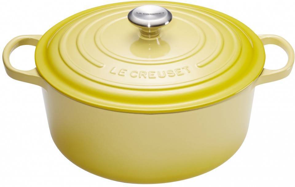 Le Creuset Evolution cocotte con tapa redonda todas las fuentes de calor incl. 24 hierro fundido amarillos cacerola 20cm