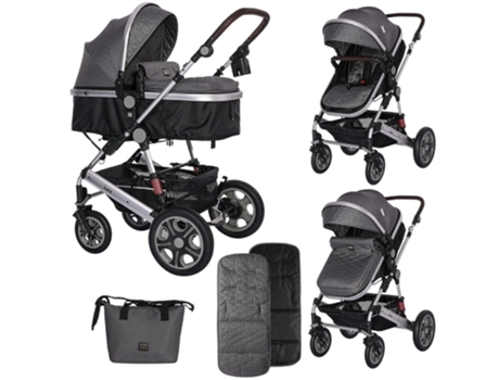 Carrito dúo convertible LORA hasta 15 Kg de LORELLI steel grey