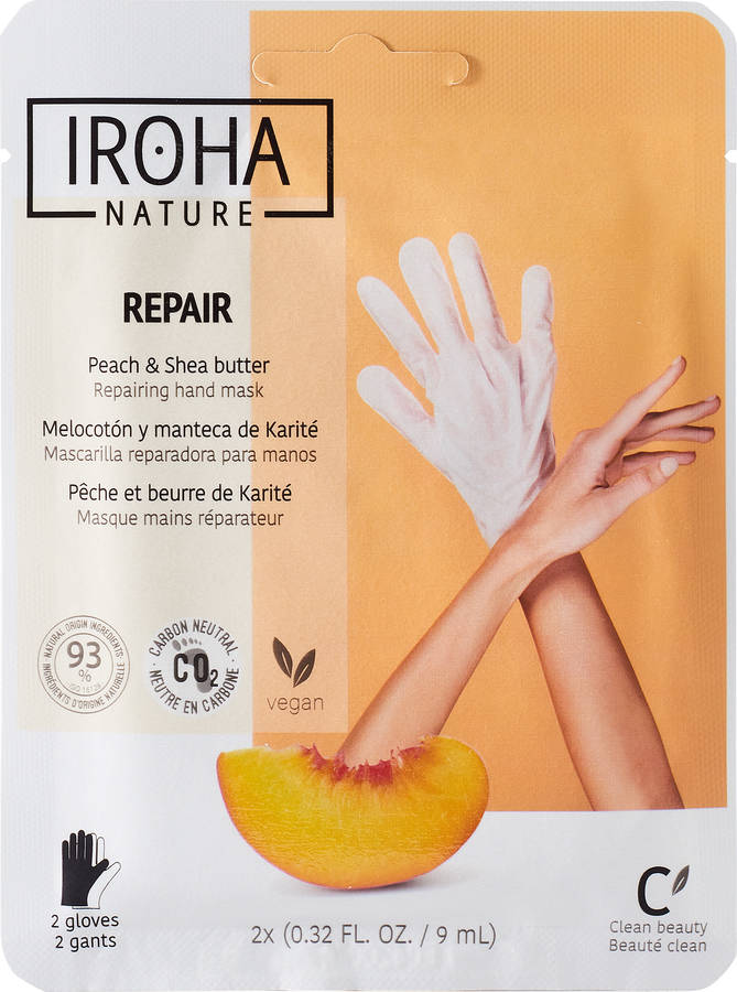 Iroha Nature Guantes nutritivos para manos con 2 un uso mascarilla aceite... y uñas