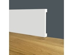 Rodapié Cuadrado Blanco 60X10X2000Mm en Polímeros Poliestructurados ETERNAL PARQUET