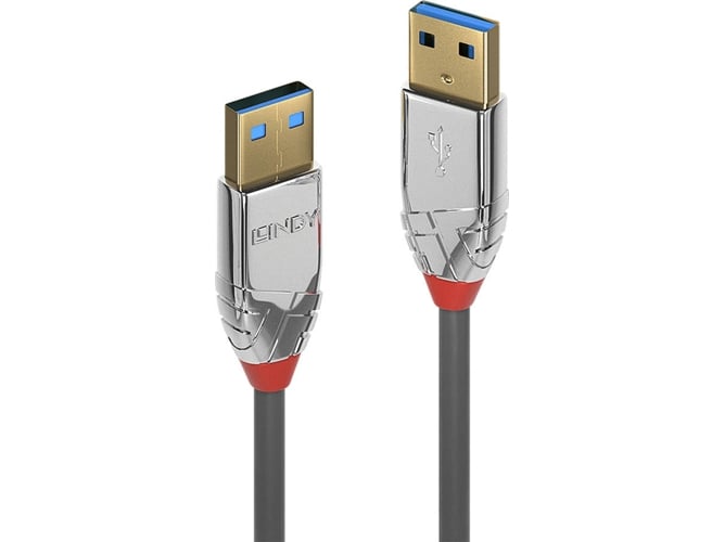 Cable USB LINDY (USB - USB - 1 m - Gris)