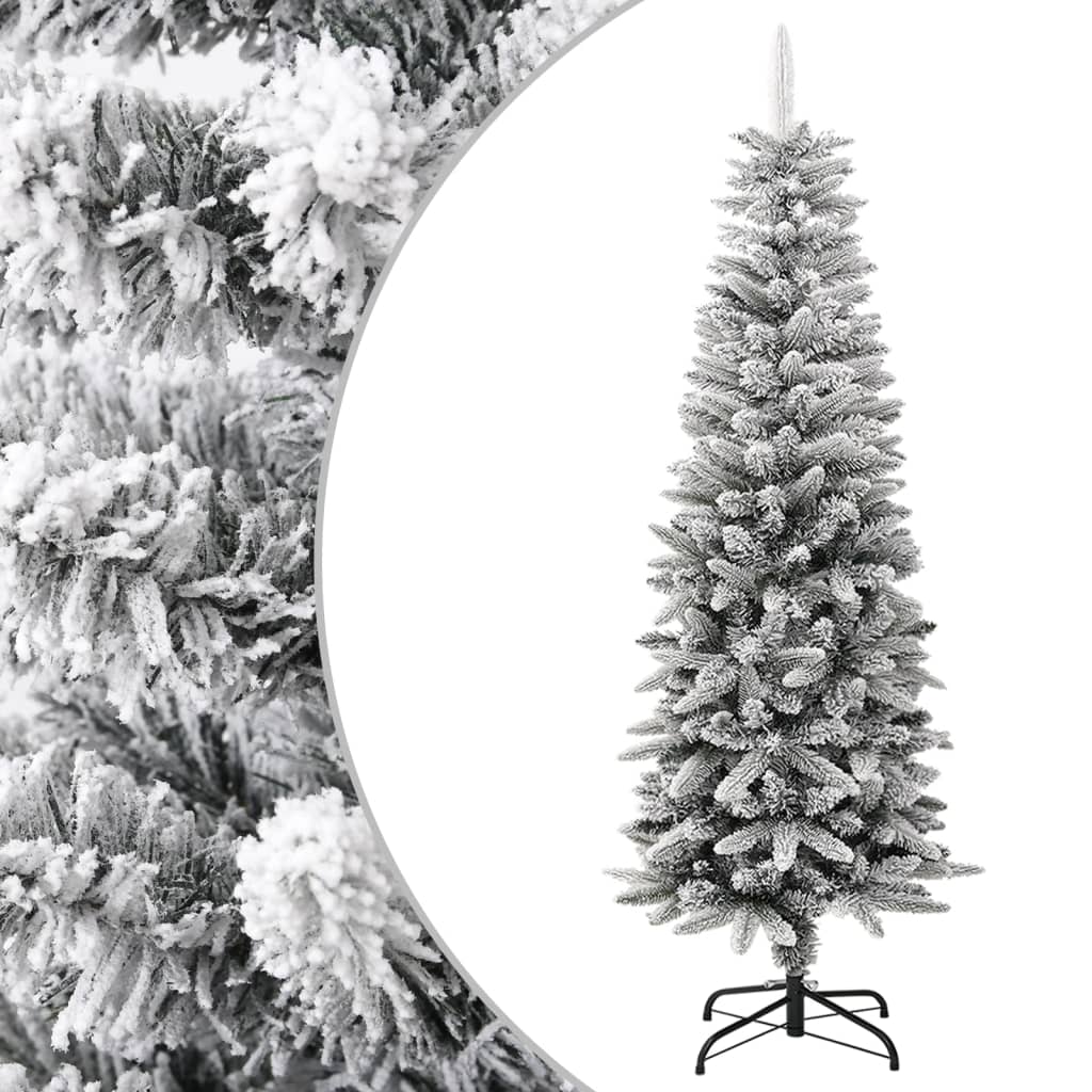 Árbol De Navidad Artificial Fino Con Pino Y Nieve De Pvc VIDAXL (Verde - 150 Cm)