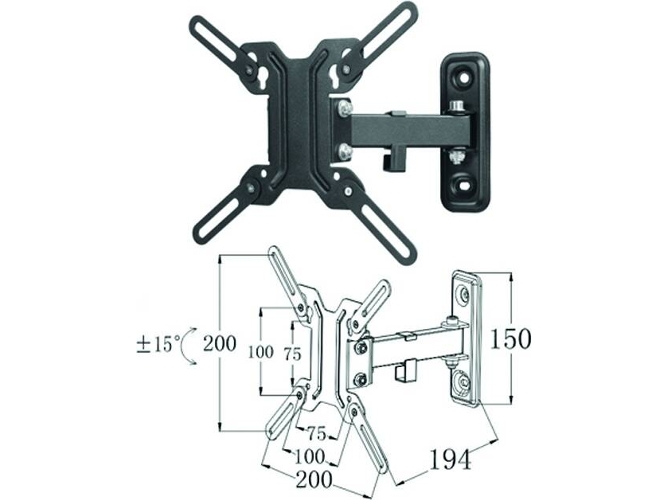 Soporte Articulado De pared phoenix tv technologies ajustable 42 hasta 25 kg phbs2705ba7 200x200 200