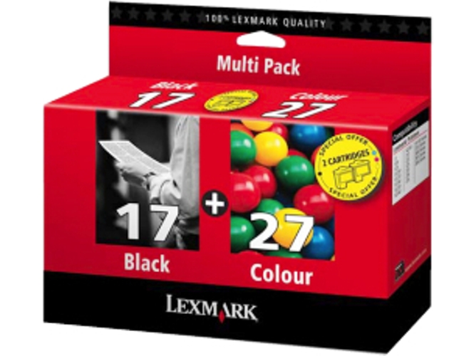 Cartucho de tinta LEXMARK Pack 2 unidades 80D2952BR Nª17+Nª27 Negro, Amarillo, Magenta, Cyan