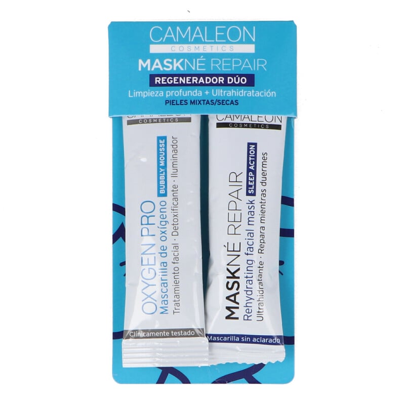 Cofres Faciales Camaleon maskne repair pach regenerador duo cosmetics pack rehydrating oxygen pro 2 unidades 8ml