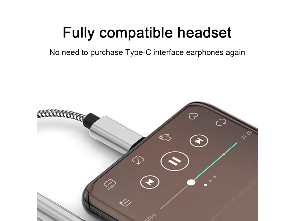 Adaptador de audio USB C a 3,5 mm, adaptador de conector de auriculares USB  tipo C a hembra de 3,5 mm, adaptador de auriculares USB C, adaptador  auxiliar, cable HiFi DAC para