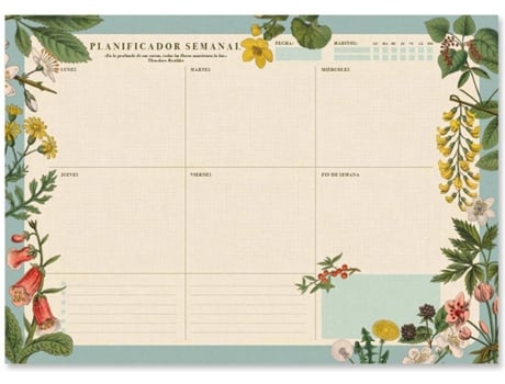 Kokonote Bloc Planificador semanal a3 botanical organizador floral planning escritorio multicolor español