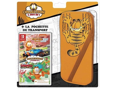 Bundle Nintendo Switch Garfield - Garfield Kart: Furious Racing + Lasagna Party + Funda (Código de Descarga en la Caja)