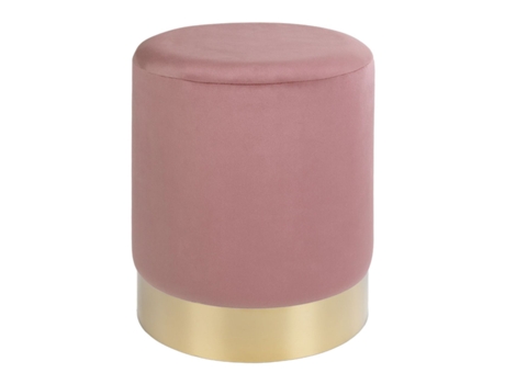 Pouf de terciopelo rosa con base de latón Ø 34 x 43 cm HOUSE NORDIC