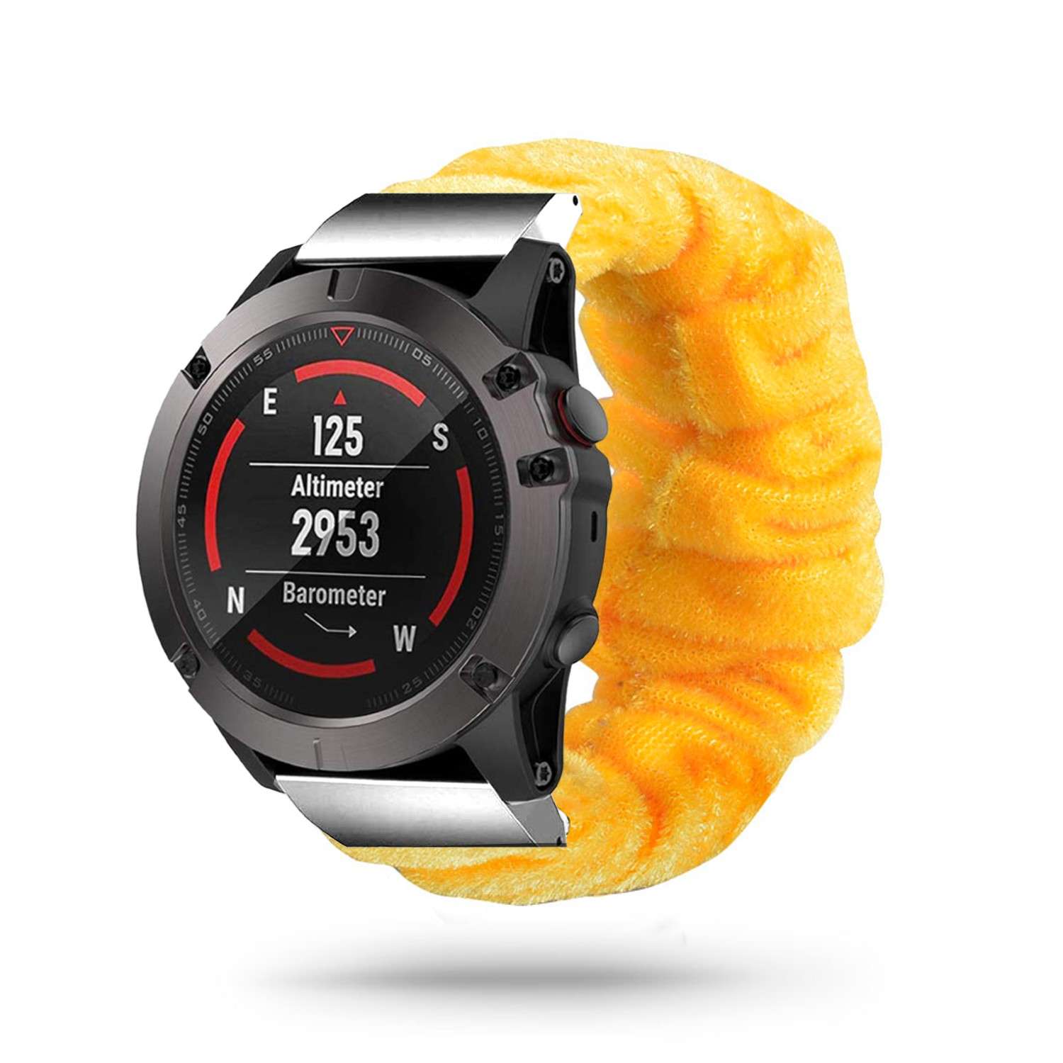 Correa Garmin Fenix 6 Pro And Sapphire Pulsera Scrunchie Amarillo