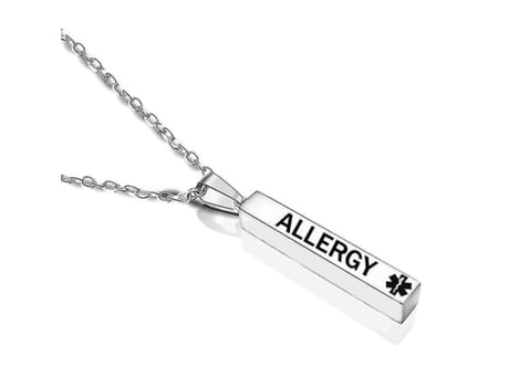 Collar colgante de alerta médica diabética de acero inoxidable de acero inoxidable para pilares columnares collares de columna