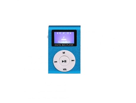 Lector MP3 Reproductor de pantalla de música recargable portátil Mini Cubo con cable USB azul