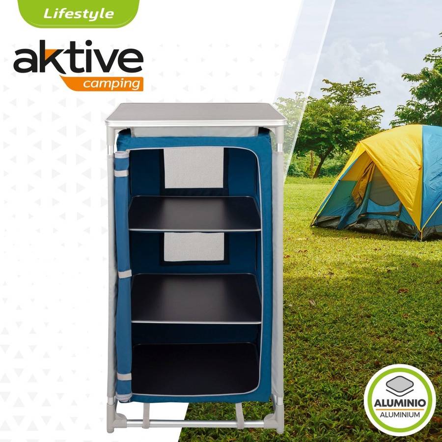 Armario Desmontable AKTIVE Camping (Azul - Aluminio - 60x49x106 cm)