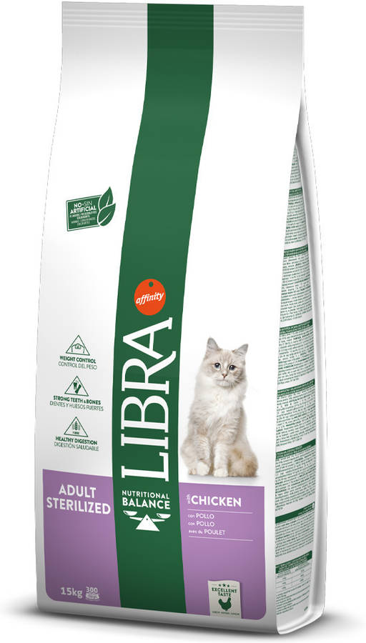 Pienso para Gatos LIBRA (15Kg - Seco - Adulto - Castrados - Sabor: Pollo)