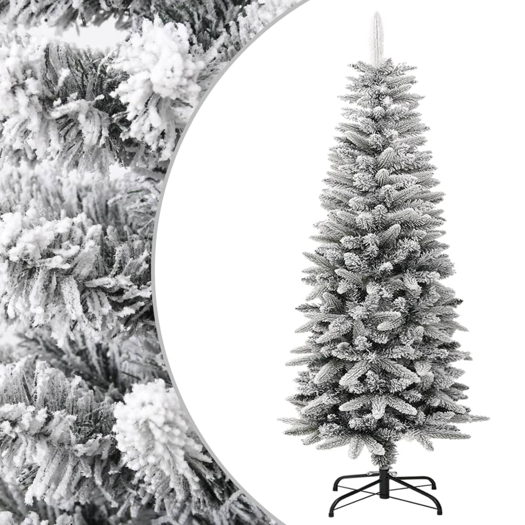 Árbol De Navidad Artificial Delgado Con Nieve De Pvc Y Pe VIDAXL (Verde - 120 Cm)