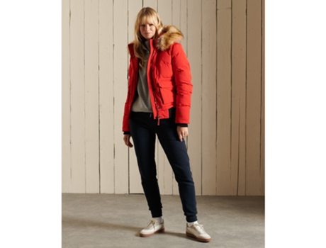 Abrigo SUPERDRY Poliéster Mujer (42 - Rojo)