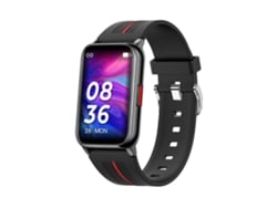 SHAH ARPAN Reloj inteligente H76 con detección de frecuencia cardíaca y pantalla HD, negro y rojo GODTVAGT