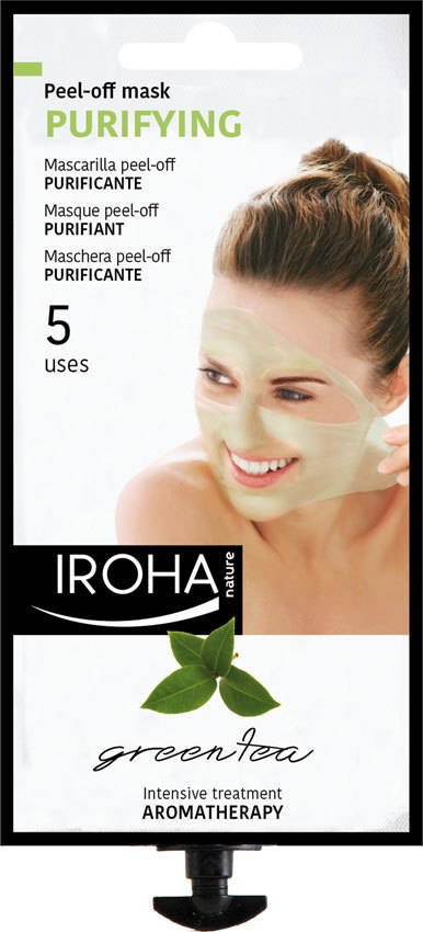 Mascarilla Facial IROHA NATURE Té Verde y Ácido Hialuronio