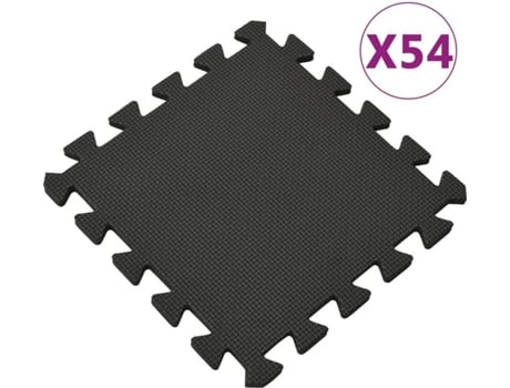 Esterilla De Suelo 54 unidades vidaxl goma eva negro 486 alfombra puzzle 486m²