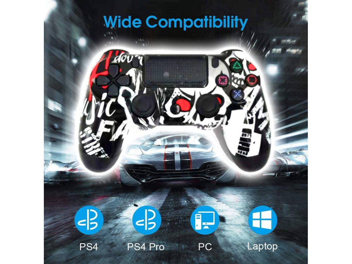 Mando Inalambrico PS4 Compatible con Play Station 4 Doubleshock Klack®  Blanco y Rojo PKLACKS4 – Klack Europe