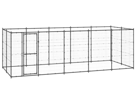 vidaXL Perrera de exterior de acero 12,1 m²