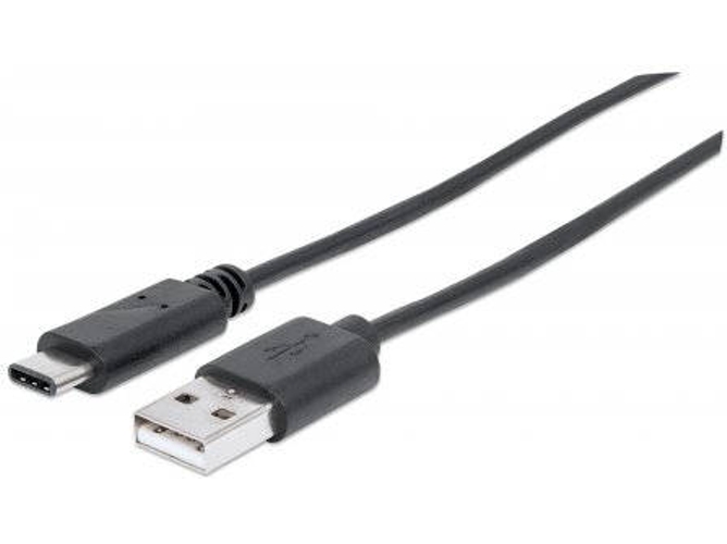 Cable USB MANHATTAN USB A/USB C 1 m Macho/Macho Negro