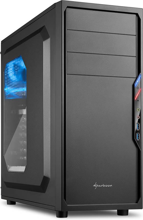 Caja PC SHARKOON VS4-W (ATX Mid Tower - Negro)