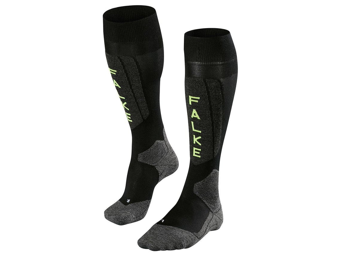 Calcetines de esqui de lana y seda para hombre, Calcetines Hombre, Negro