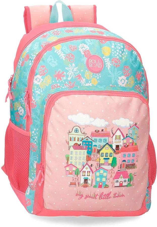 Mochila Escolar ROLL ROAD My Little Town Rosa (33x44x17 cm)