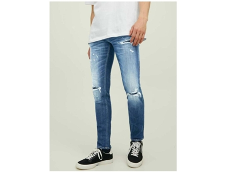 Pantalones de Vaquero de Hombre JACKJONES Jeansy Skinny Fit Azul (2832)