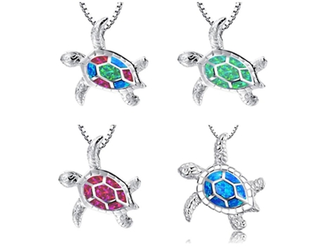 Collar colgante de tortuga Piedra de color Tortuga Collar colendiente para niñas Regalo de joyería