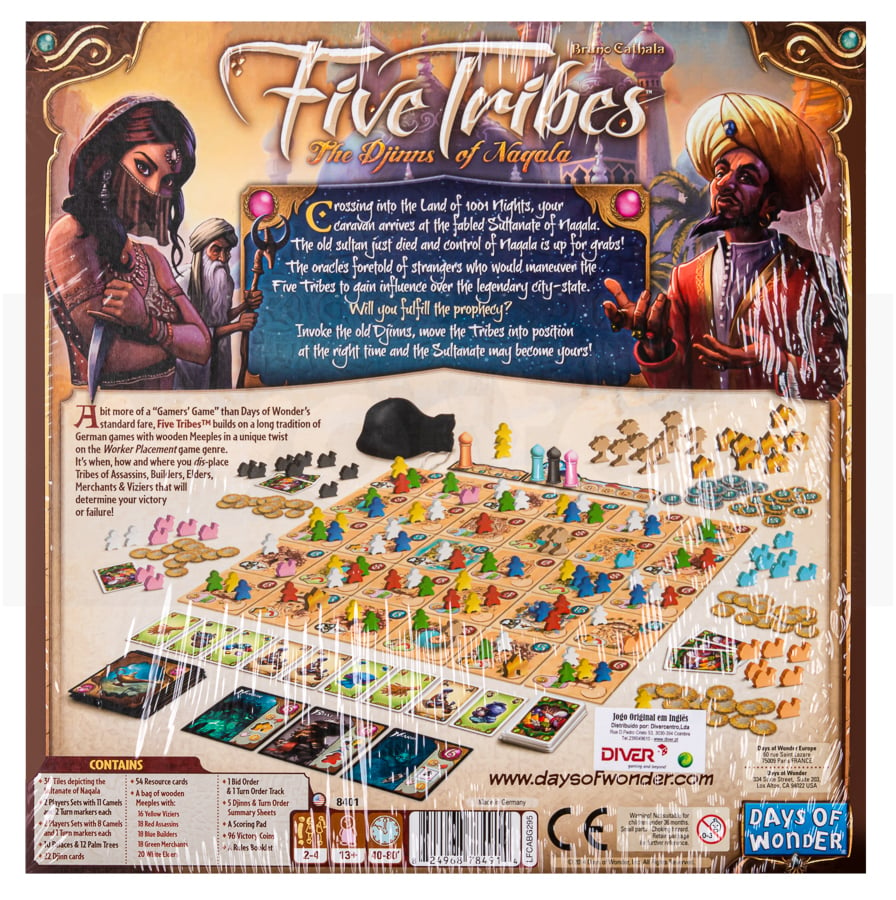 Juego de Tablero DIVERCENTRO Five Tribes (Edad Mínima: 13 - Nivel Dificultad: Intermedio)