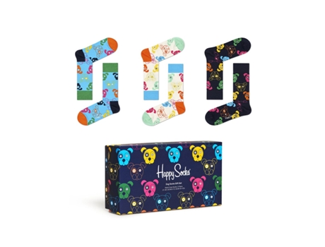 Pack de 3 Medias HAPPY SOCKS Gift Box 36/40 EU (Algodón - Azul)