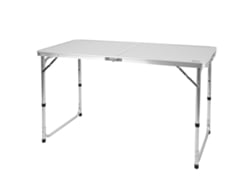 AKTIVE Mesa plegable camping ajustable en altura y antideslizante gris