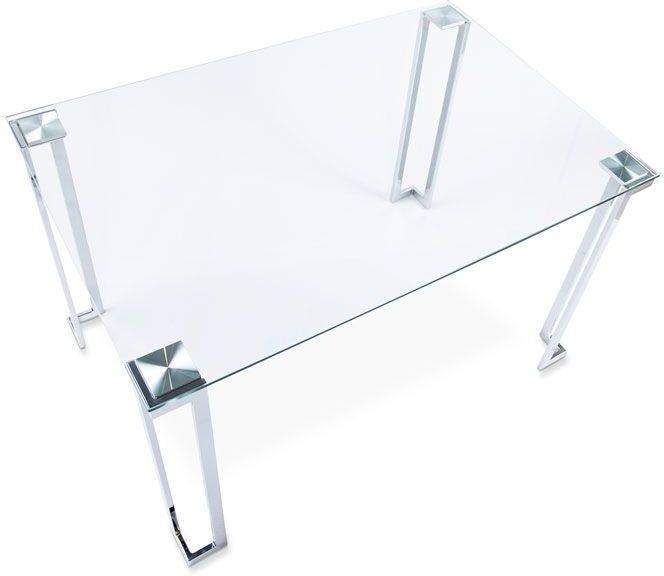 Mesa de Comedor ADEC Dali (Metal cromado - Cristal y Metal - 120 x 75 x 80 cm)