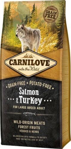 Pienso para Perros CARNILOVE (1.5 Kg - Seco - Razas Grandes - Adulto - Sabor: Salmón y Pavo)