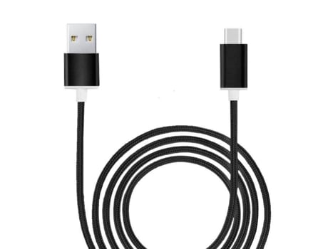 Cable Tipo Usb Trançado Metros Transferência Dados Carga para Nokia X20 PH26 Nylon Negro