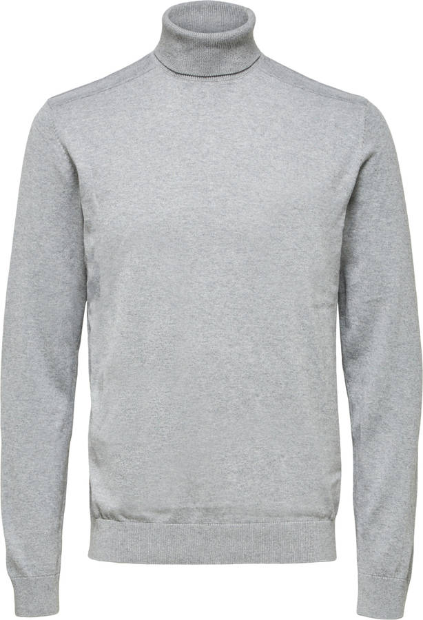 Slhberg Roll Neck b noos sudadera para hombre camiseta selected gris