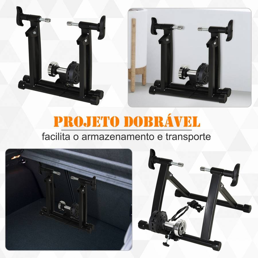 Rodillo de Entrenamiento HOMCOM Ergométrica (Negro - 68x62.5x49cm)