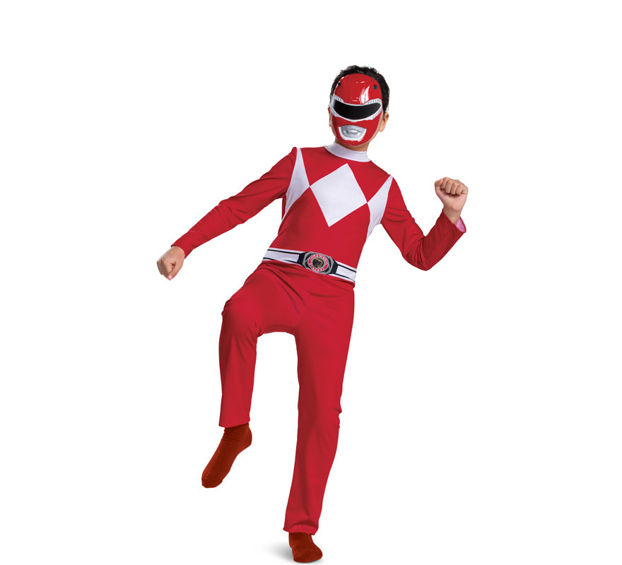 Disfraz de Niño LIRAGRAM ESPAÑA Básico Rojo Power Rangers Mighty Morphin  (4 - 6 años)