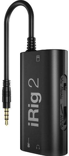 Ik Multimedia Irig 2 mobile interface negro adaptador para guitarra con toma auriculares ios android 1 3