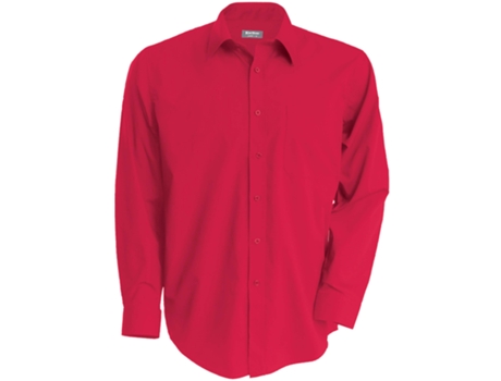 Camisa KARIBAN Poliéster Hombre (M - Rojo)