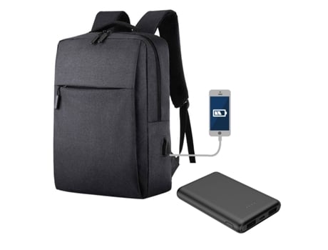 Mochila para Portátil con Powerbank incluida Negro