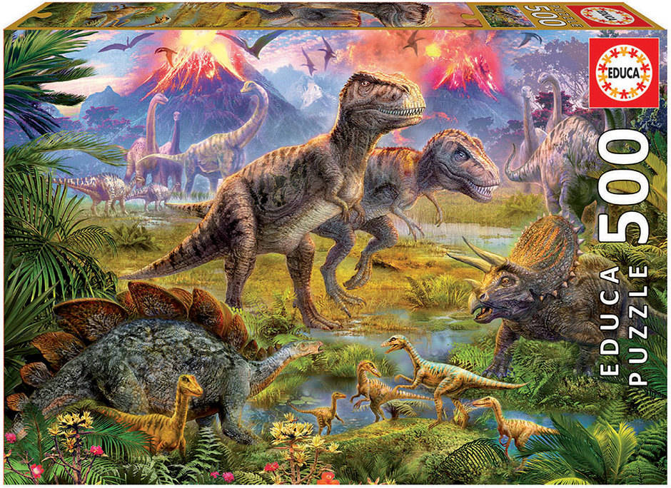 Puzzle EDUCA 500 Encuentro de Dinosaurios (Edad Mínima: 12 Años - 500 Piezas)