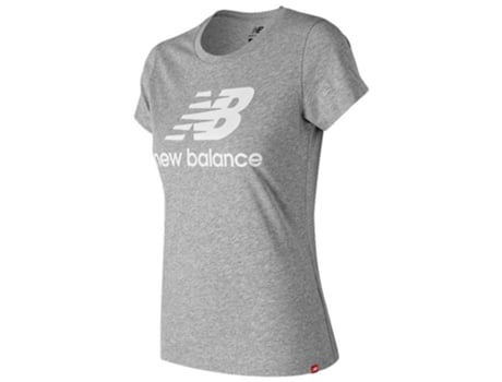 Camiseta de Mujer NEW BALANCE Essentials Stacked Logo Gris (L)