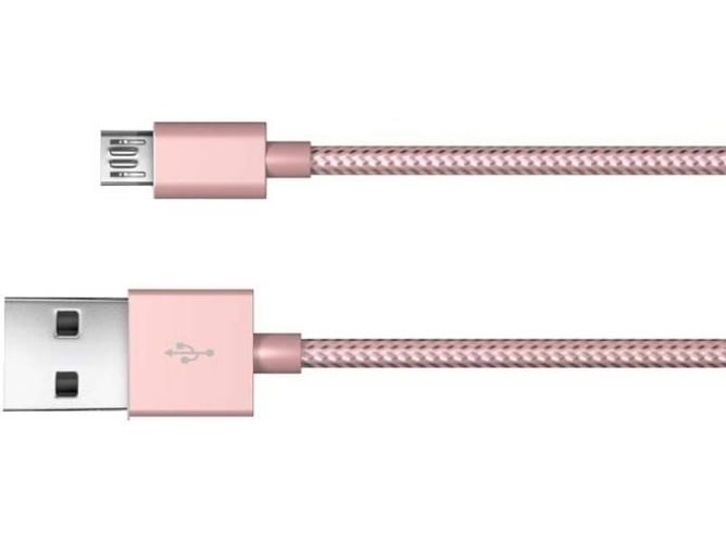 Cable JUST WIRELESS 4003848 (USB - Micro-USB - Rosa)